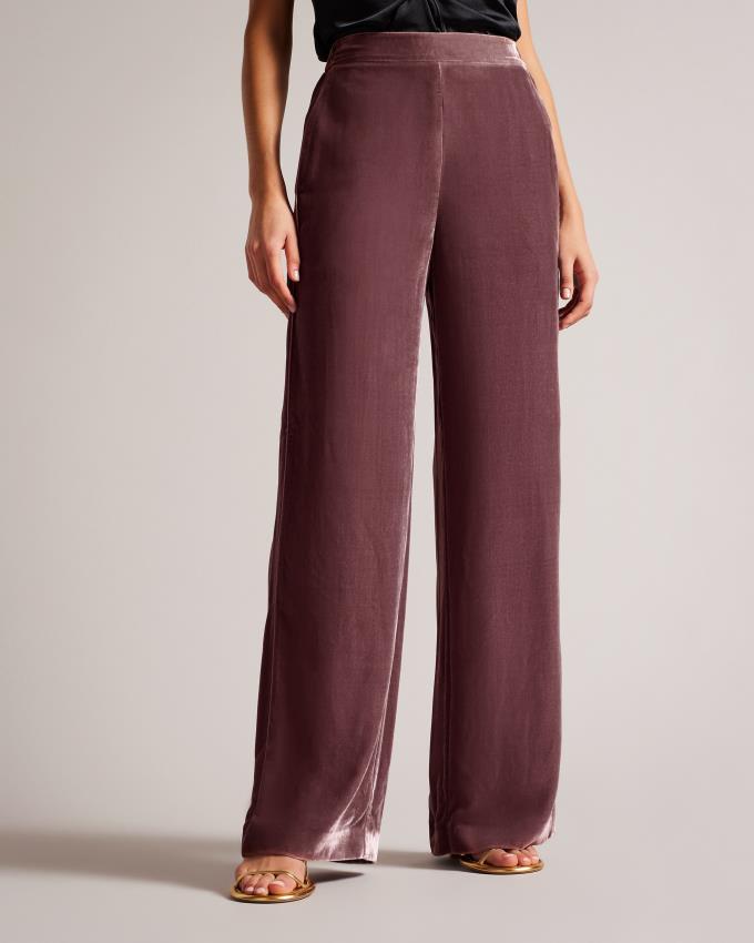 Pantalon Ted Baker Velvet Wide Leg Grise Marron Femme | IEG-10640532